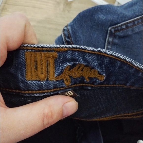 Kut from‎ the Kloth High Rise Skinny Dark Wash Whiskered Faded Jeans Size 10 - Picture 4 of 6